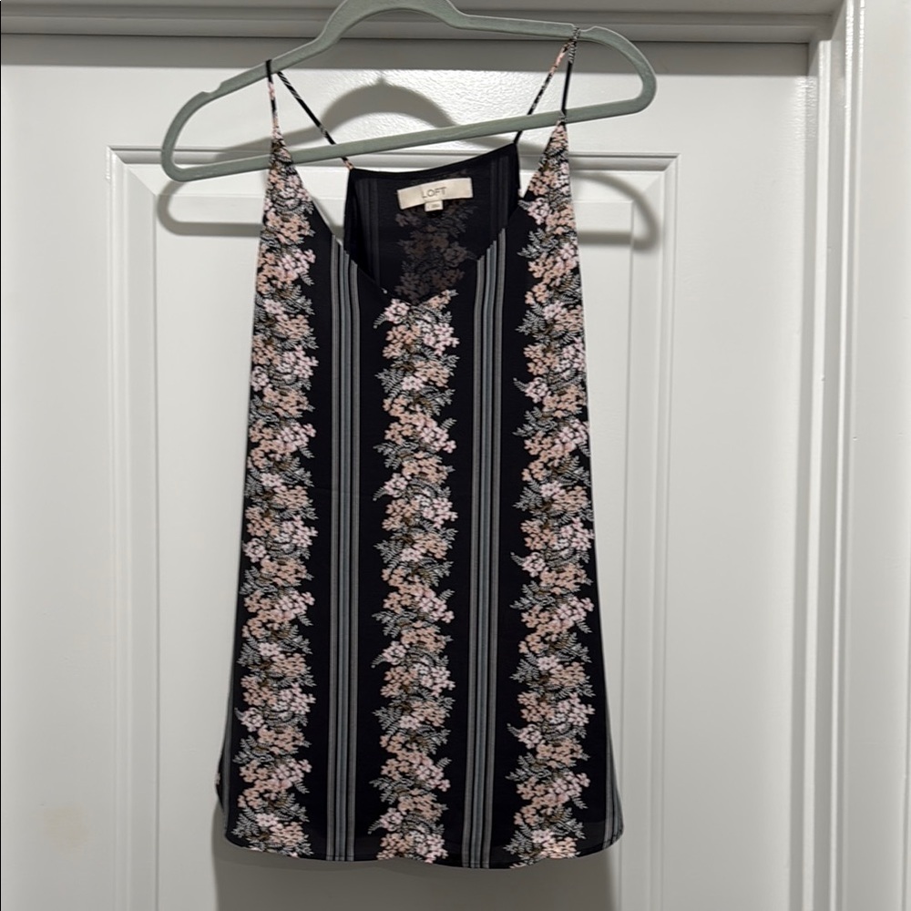 LOFT Black and Pink Camisole Top